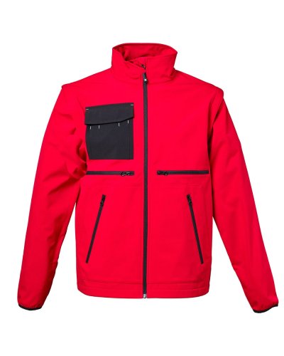 Giubbino in soft shell a 3 strati impermeabile e traspirante Chambery Red