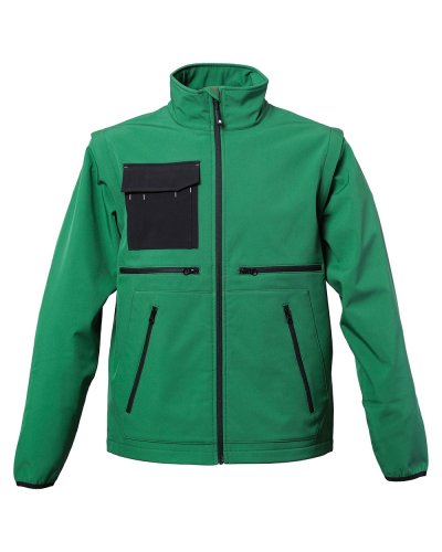 Giubbino in soft shell a 3 strati impermeabile e traspirante Chambery Green