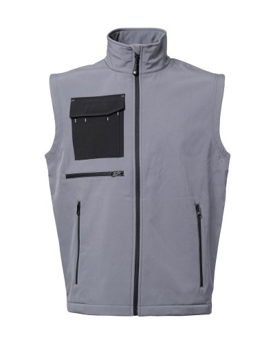 Gilet in soft shell a 3 strati impermeabile e traspirante Zermatt Grey