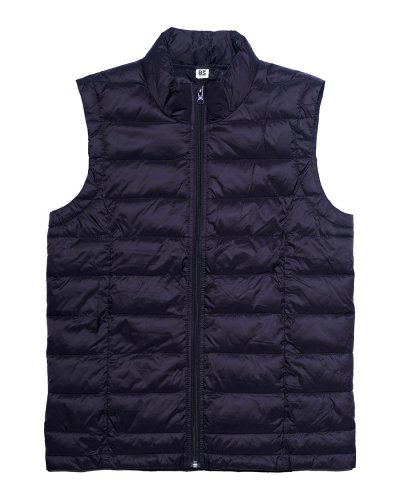 Piumino smanicato a trapunte orizzontali Nevada Navy