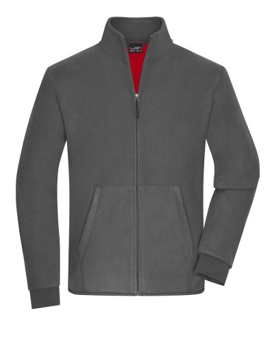 Pile da uomo a 2 strati James & Nicholson Carbon/Red