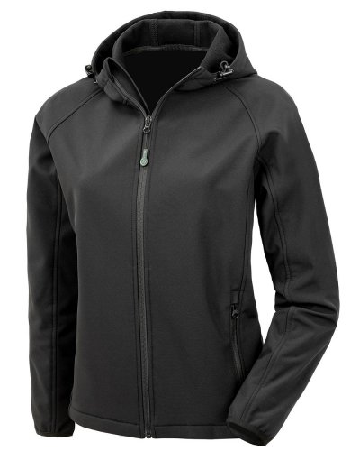 Recycled printable 3-layer hooded softshell Black
