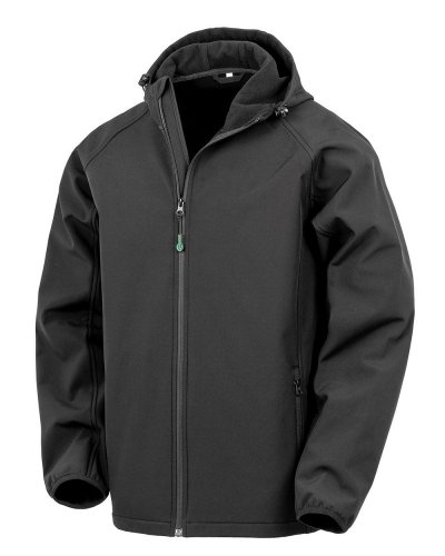 Recycled printable 3-layer hooded softshell Black