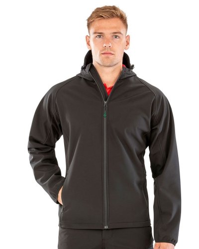 Recycled printable 3-layer hooded softshell