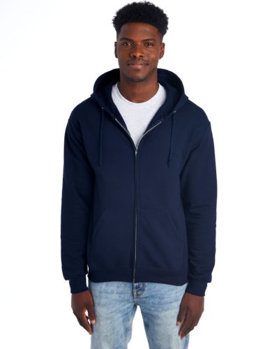 Felpa zip e cappuccio in tessuto nublend Navy