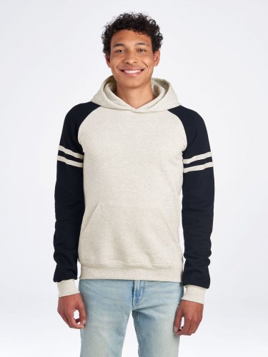 NuBlend Varsity Colour-Block Hooded Sweatshirt Oatmeal Heather/Black Ink