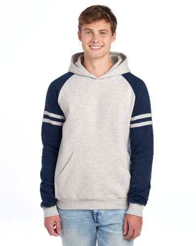 NuBlend Varsity Colour-Block Hooded Sweatshirt Oatmeal Heather/Indigo Heather