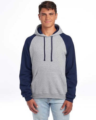 NuBlend Colour Block Raglan Hooded Sweatshirt Oxford/Navy