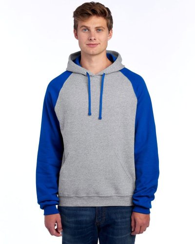 NuBlend Colour Block Raglan Hooded Sweatshirt Oxford/Royal
