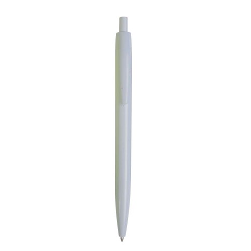 Penna a scatto in plastica colorata Bianco -  Refill Blu