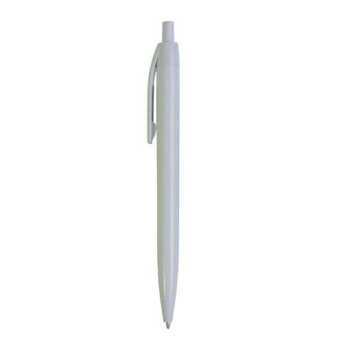 Penna a scatto in plastica colorata Bianco -  Refill Nero