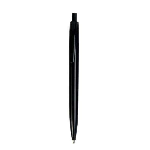 Penna a scatto in plastica colorata Nero - Refill Blu