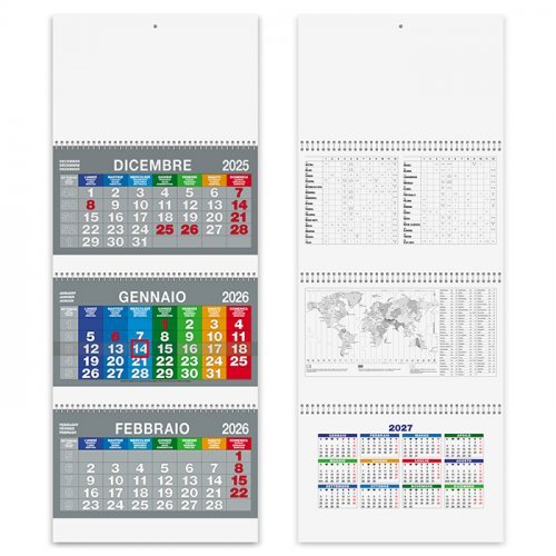 Calendario trittico Spiral Color