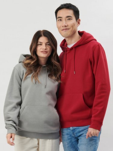 Felpa Pepper unisex doppio strato cotone bio, cappuccio, no label