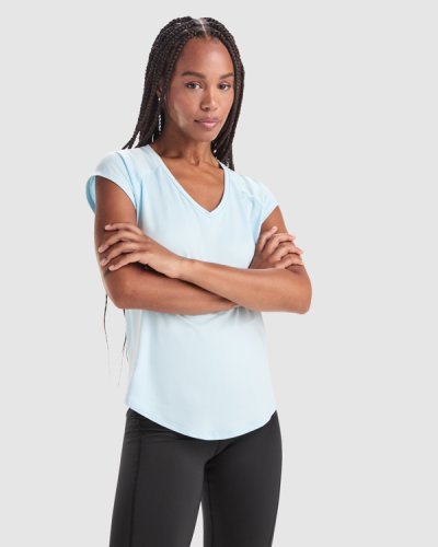 Camiseta técnica Avus mujer raglán, poliéster algodón, ajuste regular