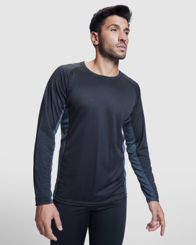 T-shirt tecnica Shanghai uomo Roly manica lunga, poliestere