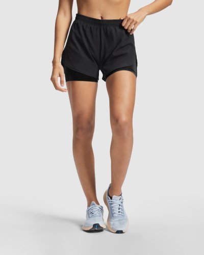 Pantaloncini donna Lanus con calzamaglia interna running