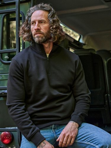 Sudadera con cremallera, doble tinte, 70% algodón, lavable a 60°C
