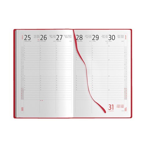 Agenda settimanale 128p PU multilingue 15x21cm con elastico Crociera
