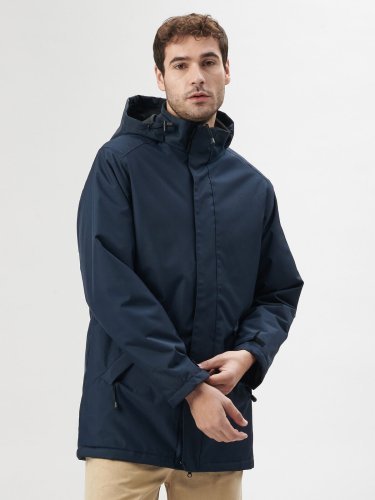 Parka Logan cortavientos con cremallera completa para hombre, capucha,