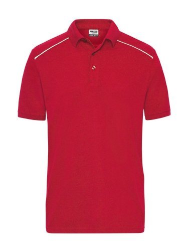 Polo de travail pour femme, coton bio, inserts contrastants