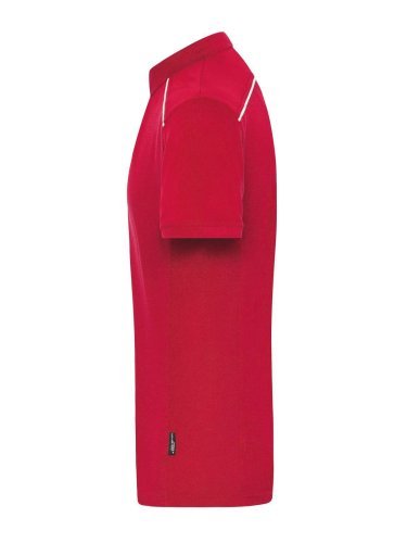 Polo de travail pour femme, coton bio, inserts contrastants
