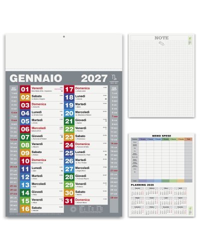 Calendario olandese Block 2027 12 mesi, 29x47cm, carta patinata