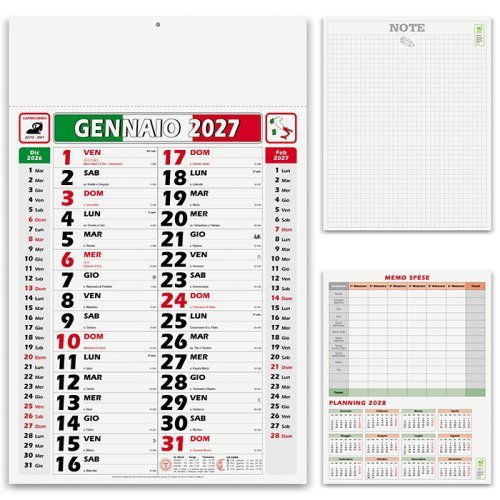 Calendario Olandese Italy 2026 mensile, 29x47 cm carta patinata