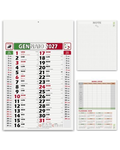 Calendario Olandese Italy 2027 mensile, 29x47 cm carta patinata
