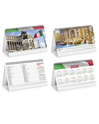 Calendario da tavolo Città d’Italia 2026 spiralato 19x14,5 cm