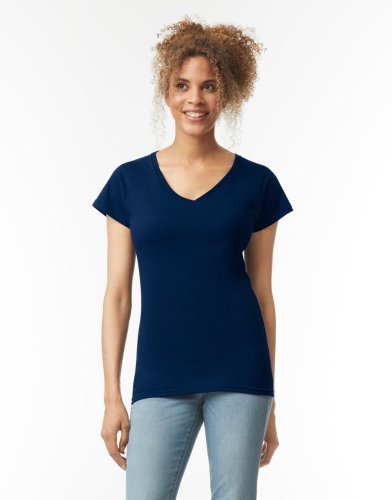 Softstyle T-Shirt Damen V-Ausschnitt Slim Fit