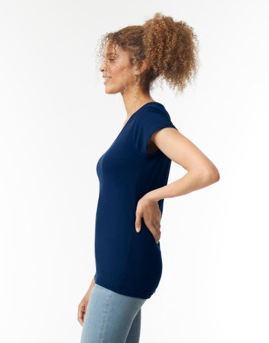 Softstyle T-Shirt Damen V-Ausschnitt Slim Fit