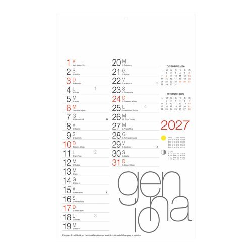 Calendario Olandese Design carta patinata 28,8x47 cm
