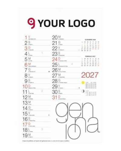 Calendario Olandese Design carta patinata 28,8x47 cm