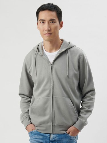 Hoodie Chili Doppel-Lagen-Zip, Bio-Baumwolle, innen angeraut