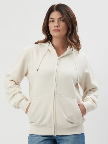Hoodie Chili Doppel-Lagen-Zip, Bio-Baumwolle, innen angeraut