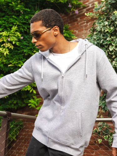 Hoodie Chili Doppel-Lagen-Zip, Bio-Baumwolle, innen angeraut
