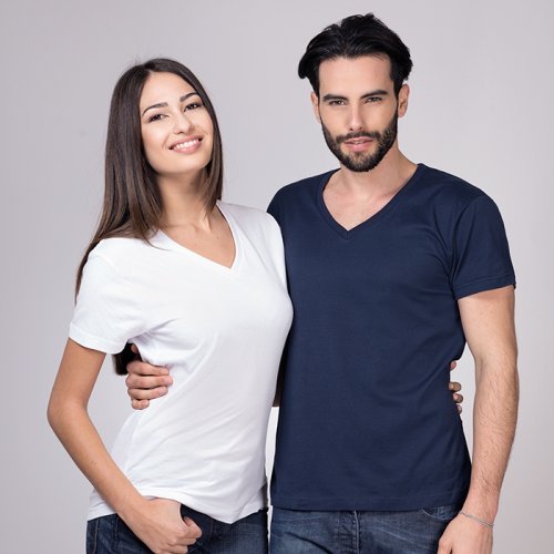T-shirt Formentera adulto cotone pettinato, scollo V