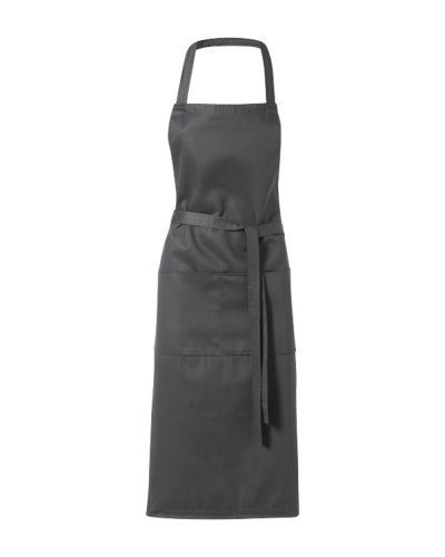 Grembiule lungo 2 tasche e attaccatura al collo Grigio Scuro