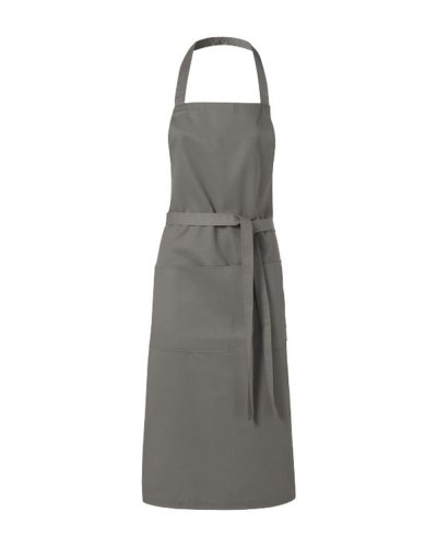 Grembiule lungo 2 tasche e attaccatura al collo Grigio Chiaro