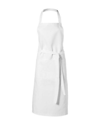 Grembiule lungo 2 tasche e attaccatura al collo Bianco