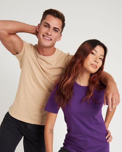 T-shirt a girocollo con cuciture laterali