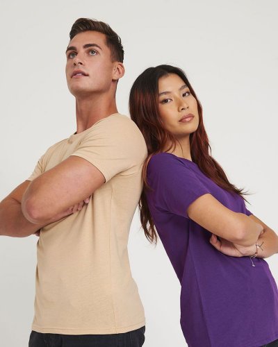 T-shirt a girocollo con cuciture laterali