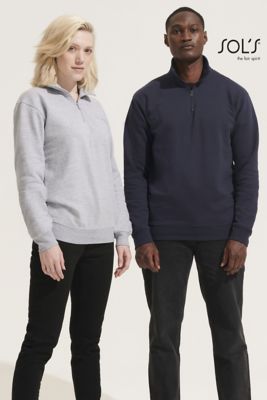 Felpa unisex collo alto con 1/4 zip Conrad