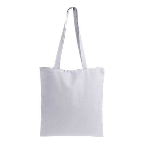 Shopper in cotone con manici lunghi e chiusura con zip