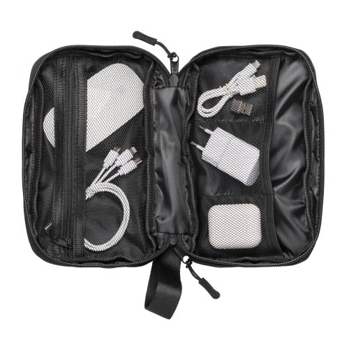 Tech organizer in r-pet 900d con tasche interne e chiusura a zip