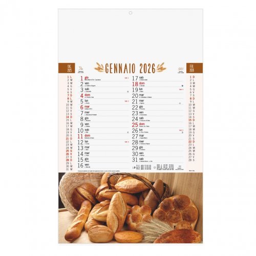Calendario Pane trimestrale 12 fogli
