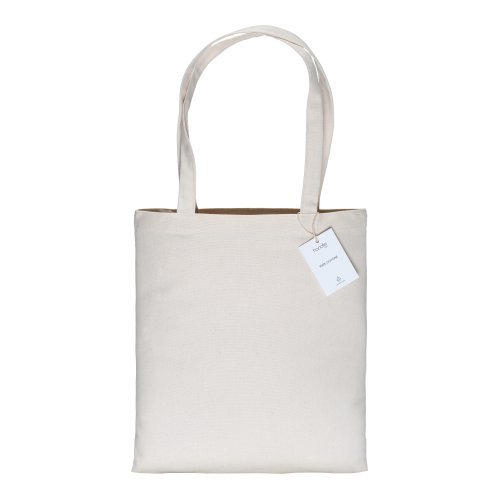 Shopper cotone 240g Made in Italy  manici lunghi beige