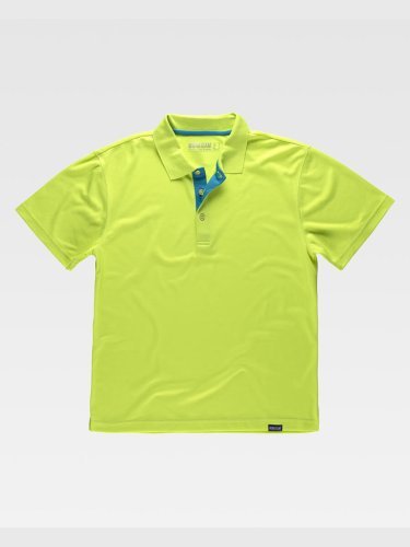 Polo sportiva unisex in poliestere, manica corta