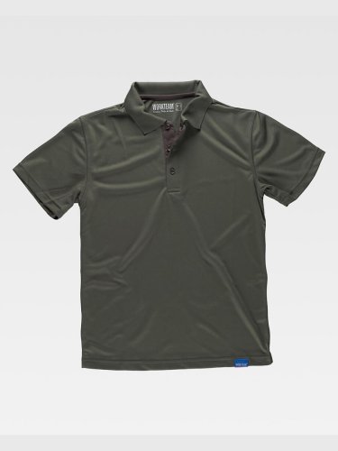 Polo sportiva unisex in poliestere, manica corta